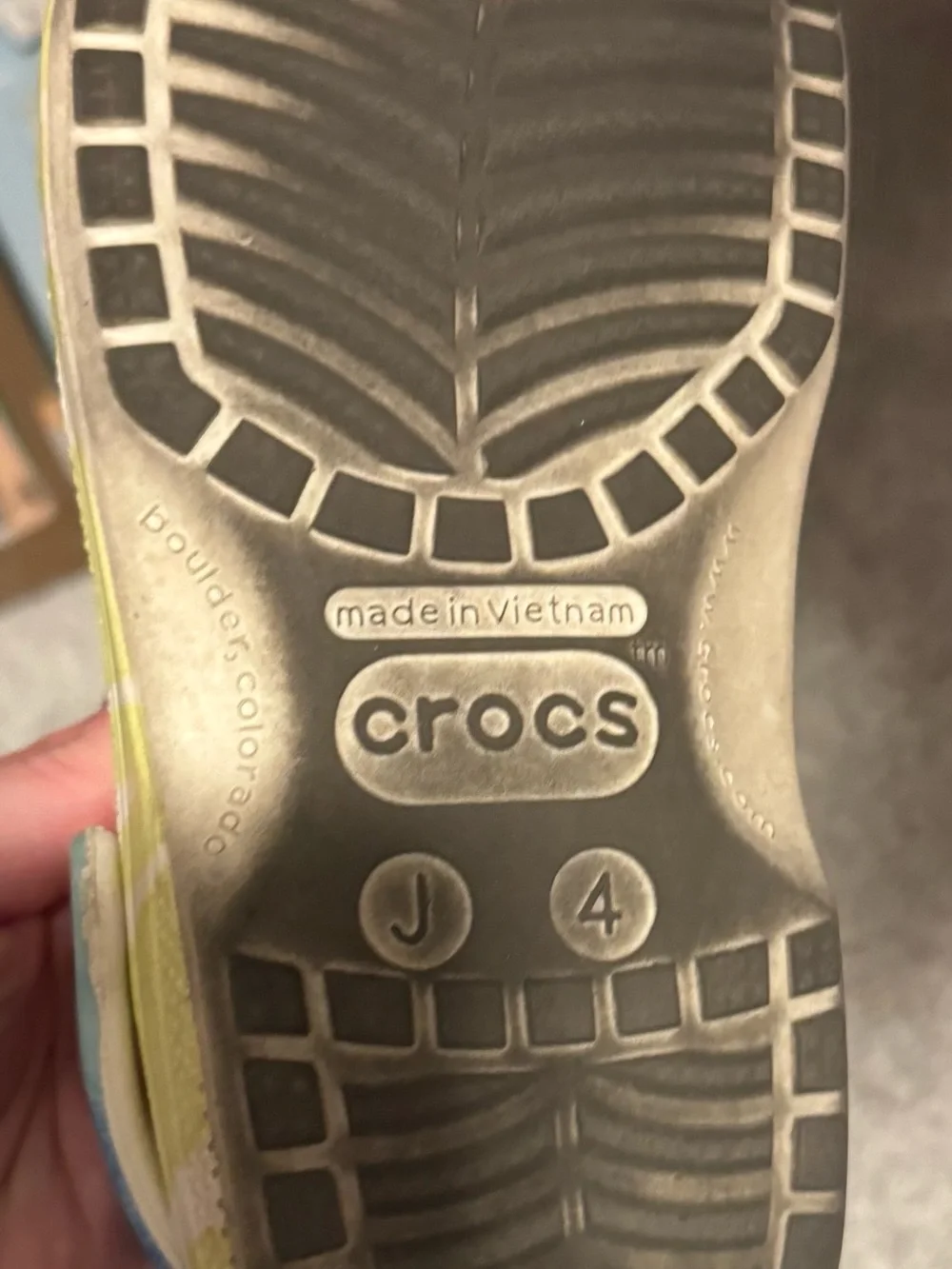 CROCS Kids Tie-Dye Clog in Yellow, Blue & Purple
